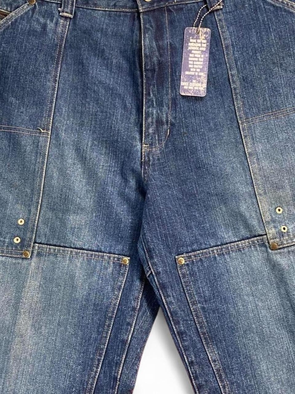 Vintage Enyce Men's Blue Denim Utility Carpenter Jeans - Picture 6 of 8